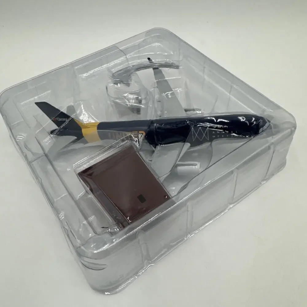 Gray Construction United Boeing Diecast Model Plane - 7.75” Long